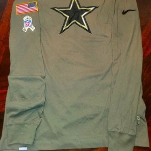 Dallas Cowboys Men's long sleeve Salute to Service M T-shirt NWT KHAKI - Green!